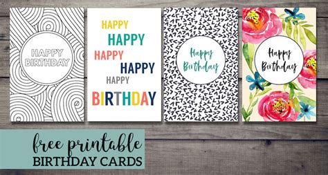 Customizable · send to email or facebook · gifts for everyone Free Printable Birthday Cards - Paper Trail Design