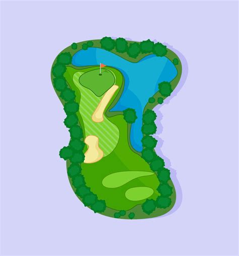Golf Course Hole With Bunker And Water Vectors 187125 Vector Art At