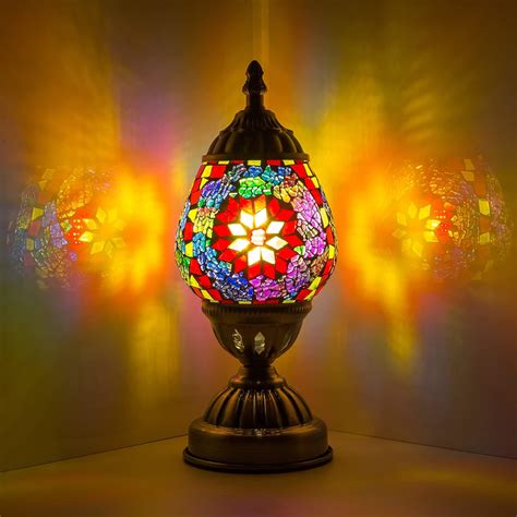 Anton Turkish Mosaic Glass Decorative Table Lamp Moroccan Lantern Home