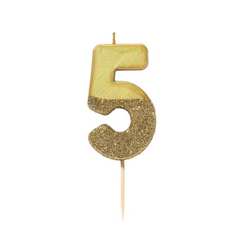 Gold Glittered Number Candles Choose From Numbers 0 9 Etsy