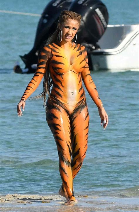 Cardi B Shows Curves In Body Painted Tiger Look After Admitting Shes