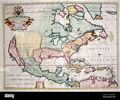 18th Century Map Of North America Stock Photo Alamy