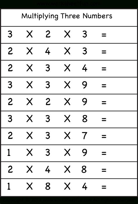 This generator allows you to create worksheets with. Printable Multiplication 3's | PrintableMultiplication.com