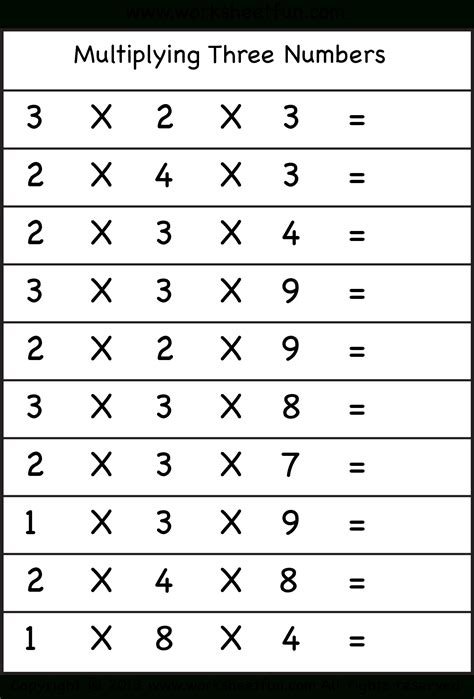 Test your students' times table skills, multiplying by multiple digit numbers, long and mixed multiplication, and more with these multiplication worksheets. Printable Multiplication 3's | PrintableMultiplication.com