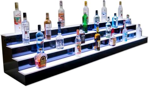 4 Step Led Liquor Shelves And Back Bar Shelving For Bars And Restaurants