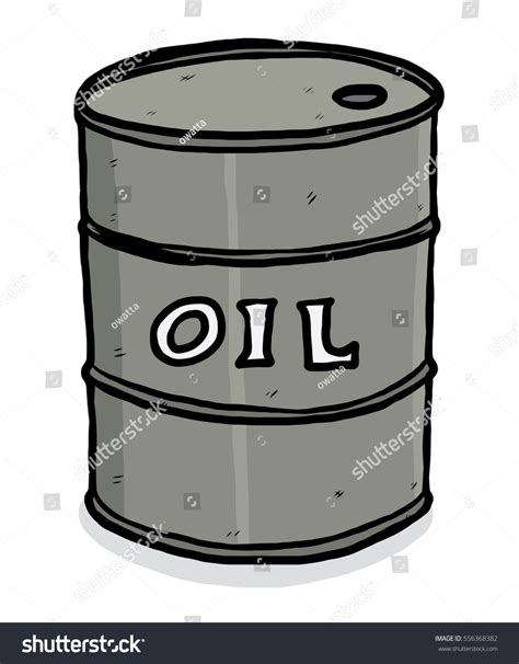 Oil Barrel Cartoon Vector Illustration Hand เวกเตอร์สต็อก ปลอดค่า