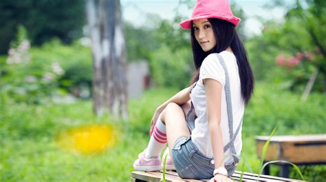 asian skinny long haired brunette teen girl wallpaper 5527 1920x1080 1080p wallpaper
