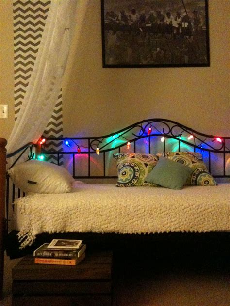 Cozy Daybed Canopy Colorful Christmas Lights Extra