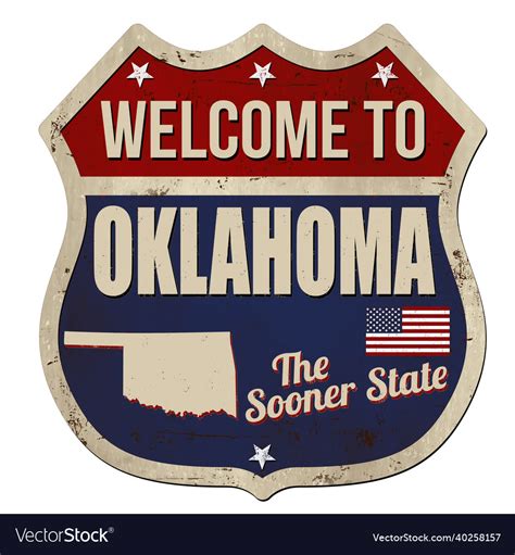 Welcome To Oklahoma Vintage Rusty Metal Sign Vector Image