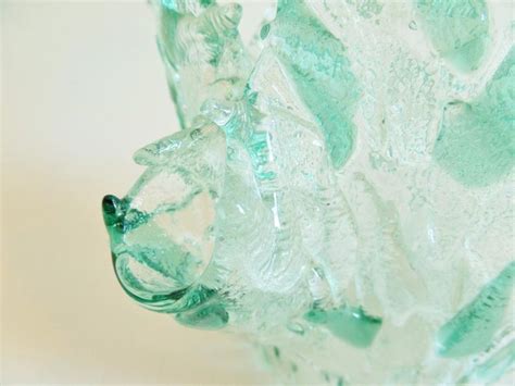Large Sea Glass Green Fused Glass Vase Ice Bucket Sea Green Etsy