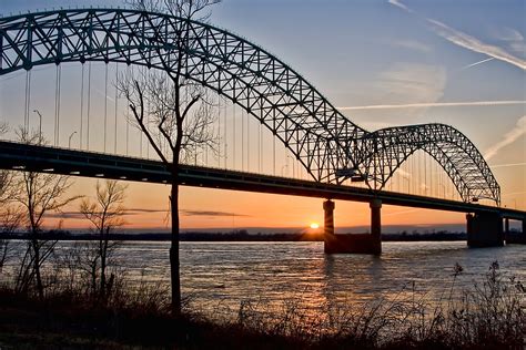 Memphis Bridge At Sunset By Harlan Stillions Redbubble