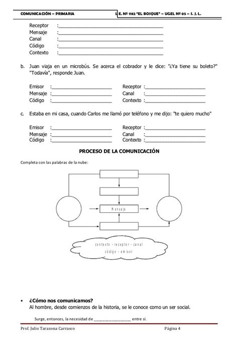 ComunicaciÓn I Trimestre 5º Omar Communication Sheet Music Teachers