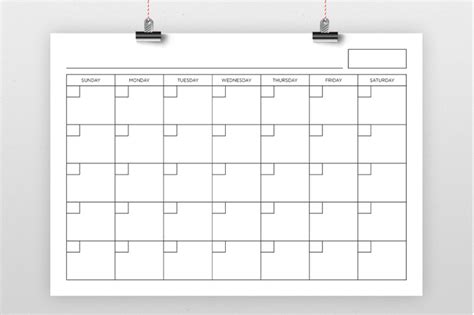 A4 Blank Calendar Page Template By Running With Foxes Thehungryjpeg