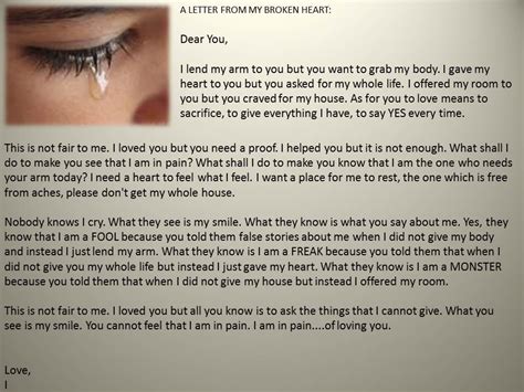 Poem 6 A Letter From My Broken Heart The Online