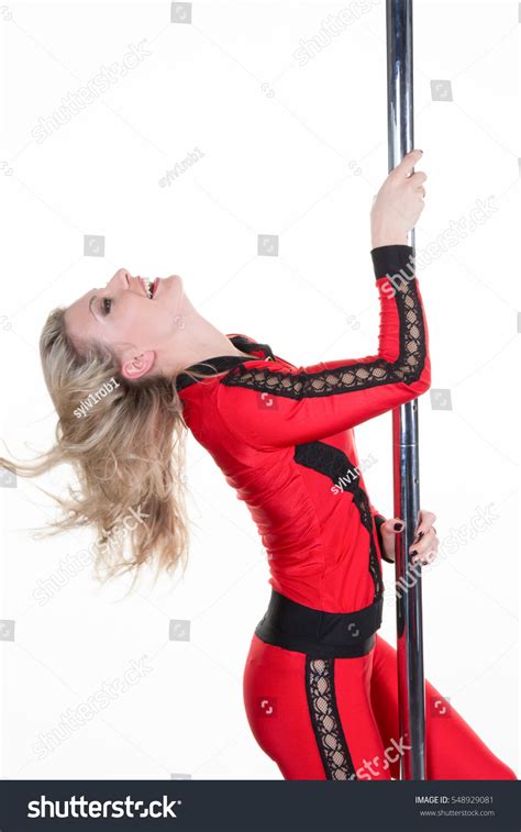 Sexy Blonde Pole Dancer Woman Isolated Stock Photo 548929081 Shutterstock