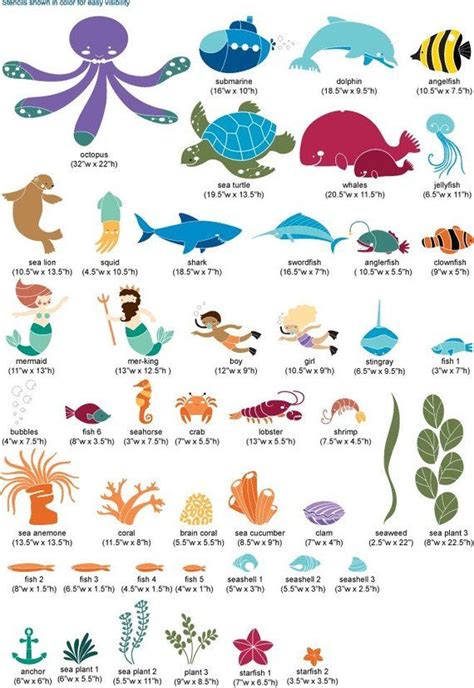 Free shipping on orders over $25 shipped by amazon. Under the Sea Wall Mural Stencil Kit for Kids Baby Room ...