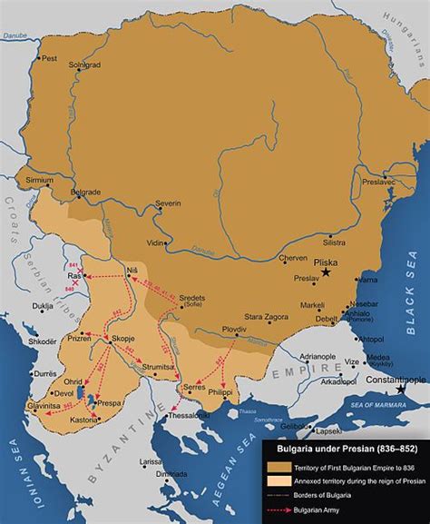First Bulgarian Empire Wikipedia Ancient Greek Map Bulgarian