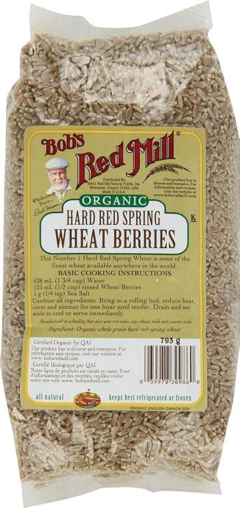Bobs Red Mill Organic Hard Red Spring Wheat Berries 793 Gm Amazonca