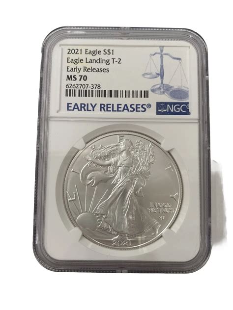 Set Of 2 2021 American Eagle Silver Heraldic Eagle T1 And Landing Eagle