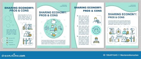 Sharing Economy Pros And Cons Brochure Template Stock Vector