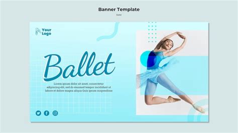 Free Psd Ballet Dancer Horizontal Banner With Photo Template