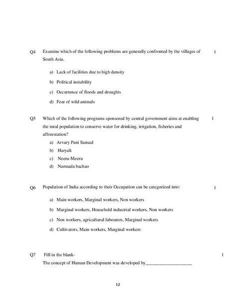 Cbse Sample Papers For Class 12 Geography With Solutions Pdf Cbse