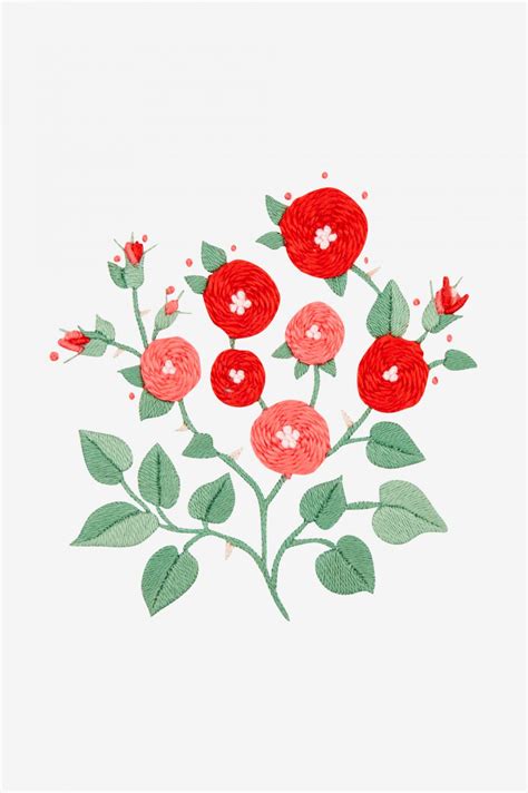 Printable stitch and color guide to provide guidance stitch your own hanging houseplant garden with this fun pattern featuring a trio of hanging plants. Roses - pattern - Free Embroidery Patterns - DMC