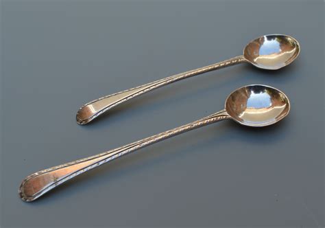 Antique Pair Of Silver Salt Spoons