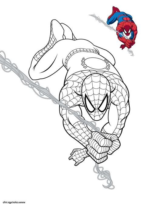 Coloriage Spiderman En Plein Action Jecolorie Coloriage Spiderman