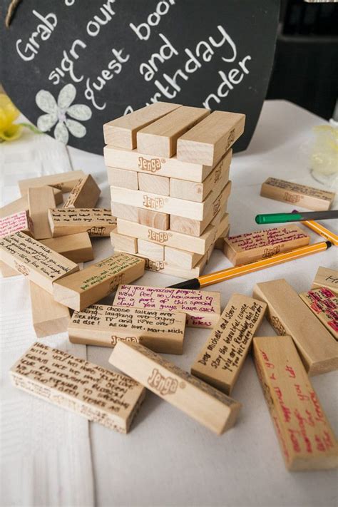 Our Guest Book Was A Pack Of Jenga Blocks The Messages We Received
