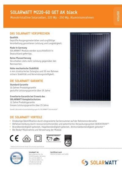 Solarwatt M220 60 Get Ak Black Allgemeine Daten