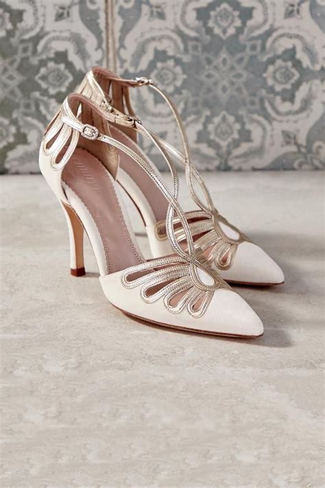 Leila Point Bridal Shoes With Ivory And Gold Details Handmade And