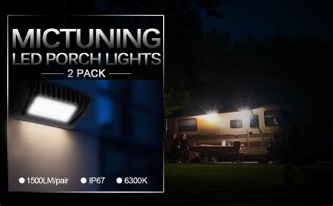 Mictuning Rv Exterior Led Porch Utility Light 2 Pack 12v 750 Lumen