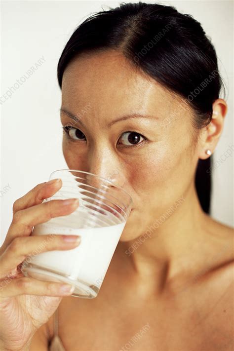 Woman Drinking Milk Stock Image F0026774 Science Photo Library