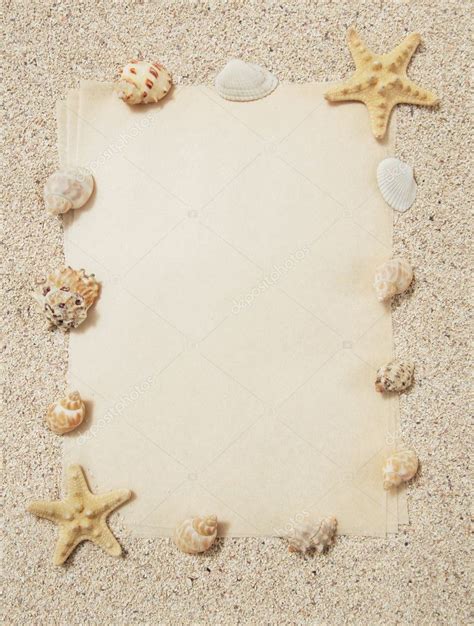 Sand And Seashells Frame — Stock Photo © Ninamalyna 5854212