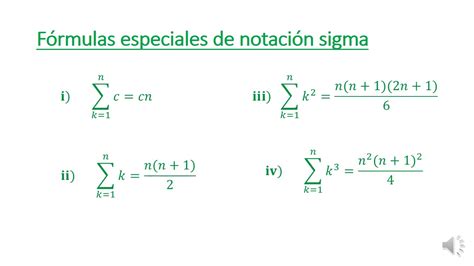 Ci1 2 Fórmulas Y Propiedades De Notación Sigma Youtube
