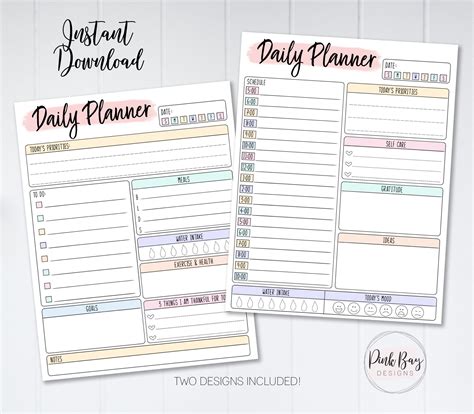 Work Planner Happy Planner Planner Calendar Daily Planner Download Daily Planner Printable