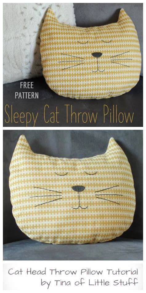Diy Cat Head Throw Pillow Free Sewing Patterns And Tutorials Sewing