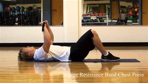 Supine Resistance Band Chest Press Youtube