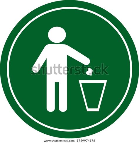 Keep Clean Sticker Sign Green Background Stock Vector Royalty Free