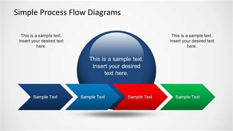 Simple Chevron Process Flow Diagram For Powerpoint Slidemodel