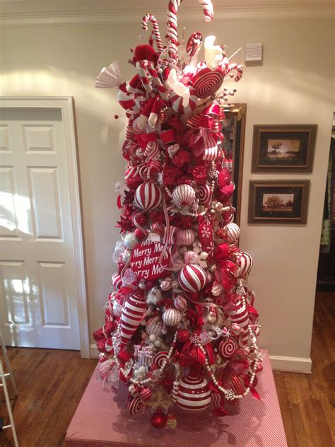 Red And White Candy Cane Christmas Tree Tothegoodlifewithmewordpress