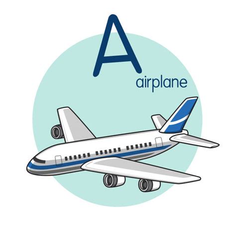 20 Flashcard Letter A Is For Aeroplane Stock Illustrations Royalty