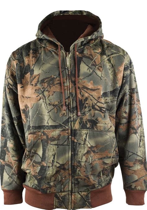 Trailcrest Mens Full Zip Camo Hoodie Sweatshirt Jacket Hunting