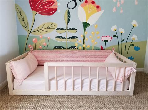It formally begins at child's very first birthday. Montessori Floor Bed With Rails Full or Double Size Floor ...