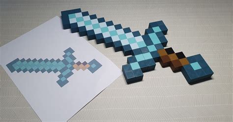 Minecraft Diamond Sword By Wf3d Download Free Stl Model