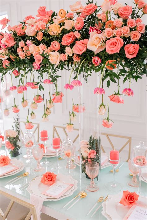 Modern Coral Wedding Inspiration Shoot With Gold Aqua White Coral