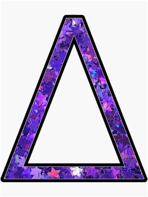 Purple Stars Glitter Delta Greek Letter Sticker By Jessmarie Redbubble