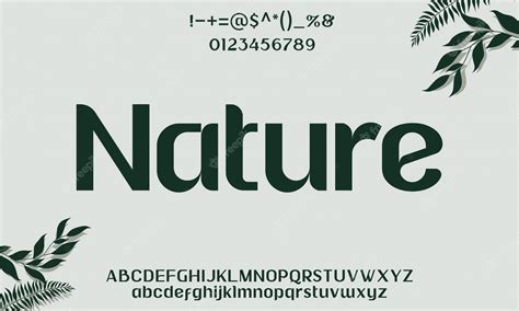 Premium Vector Elegant Nature Font Typeface Alphabet