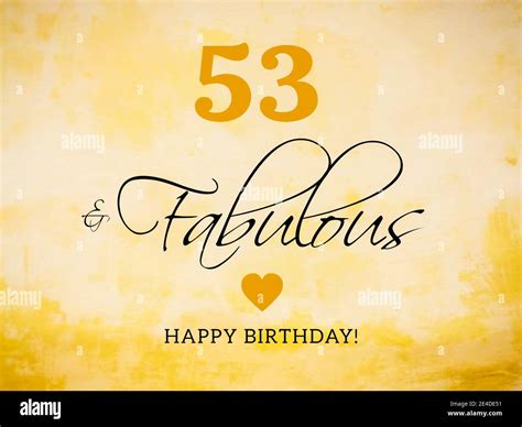 53rd Birthday Card Wishes Illustration Stock Photo Alamy